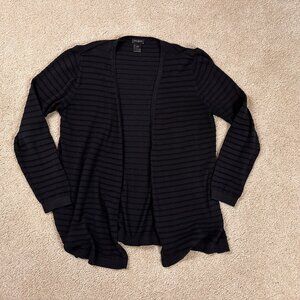 Ann Taylor Factory Sheer Striped Cardigan Breathable Stretch Women's Size Large